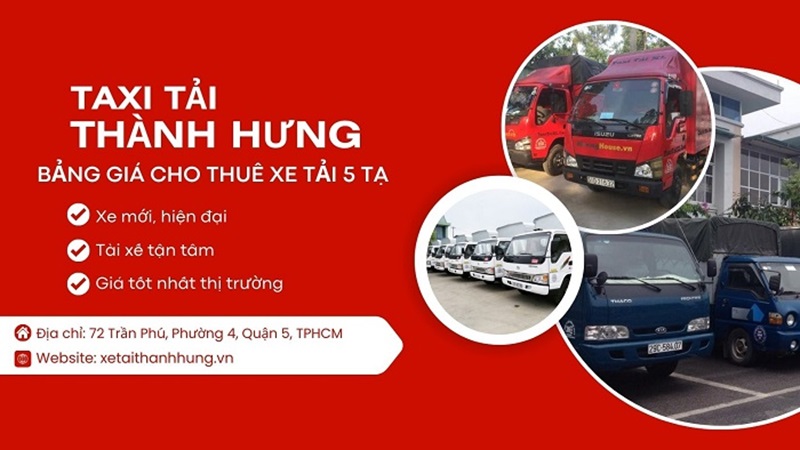 Bảng giá cho thuê xe tải 5 tạ giá rẻ tại Xe Tải Thành Hưng [09/2024]