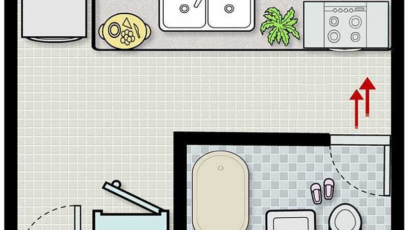 Đặt bếp đối diện nhà vệ sinh là điều kiêng kỵ trong phong thủy nhà bếp