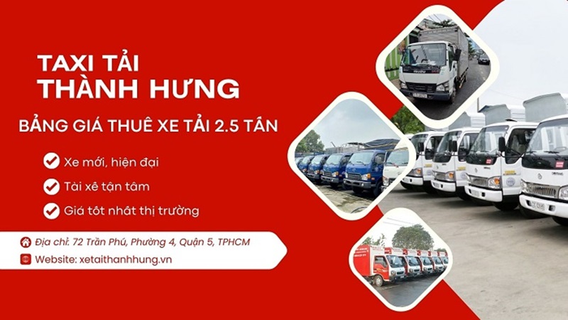Ưu điểm dịch vụ thuê xe tải 2.5 tấn tại Thành Hưng