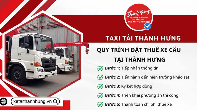 Quy trình đặt thuê xe cẩu chi tiết tại Thành Hưng cung cấp